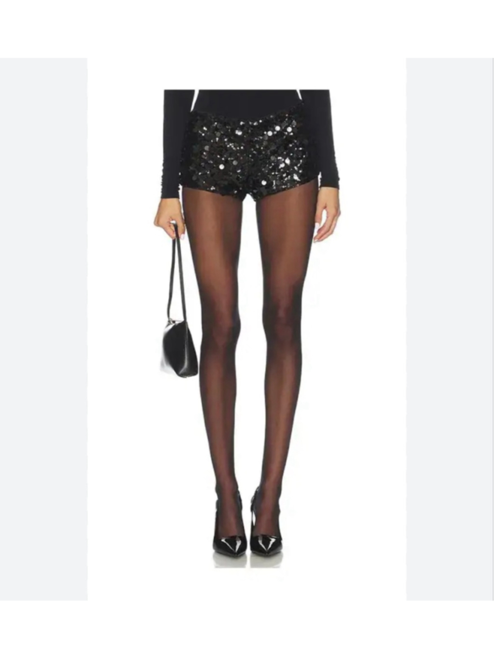 Superdown Sequin Mini Shorts|Black|15”Waist|NWT